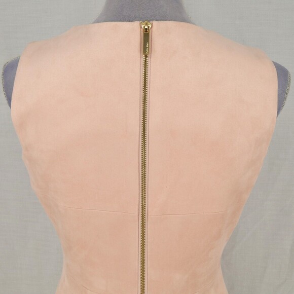 Calvin Klein Dress Womens 4 Pale Pink Faux Suede Microfiber Sleeveless Career - Picture 9 of 14
